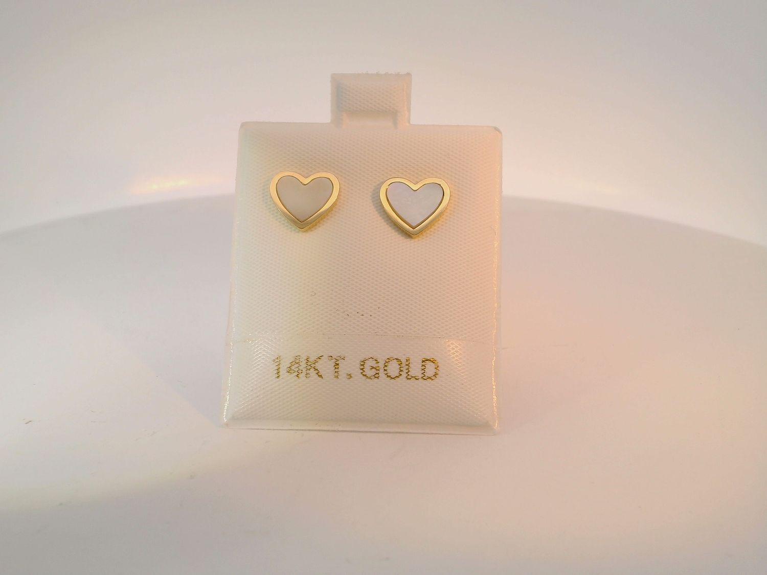 Gold Heart-Shaped Pearl Stud Earrings