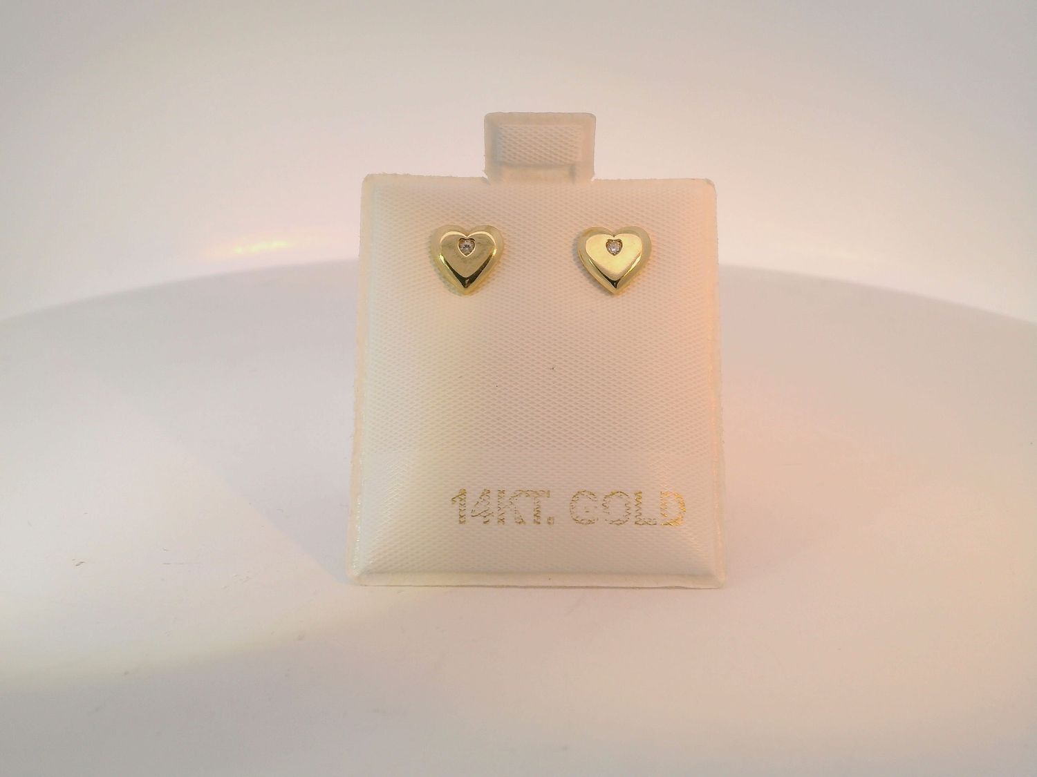 Yellow Gold Heart Stud Earrings