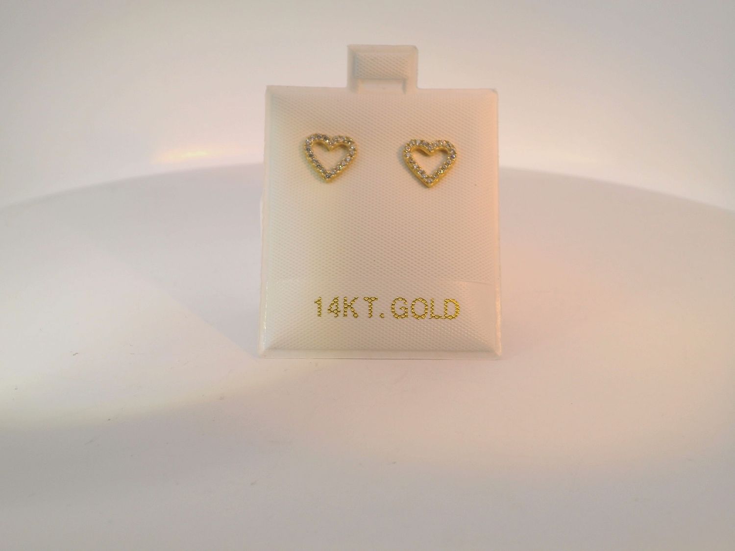 Gold Heart Stud Earrings
