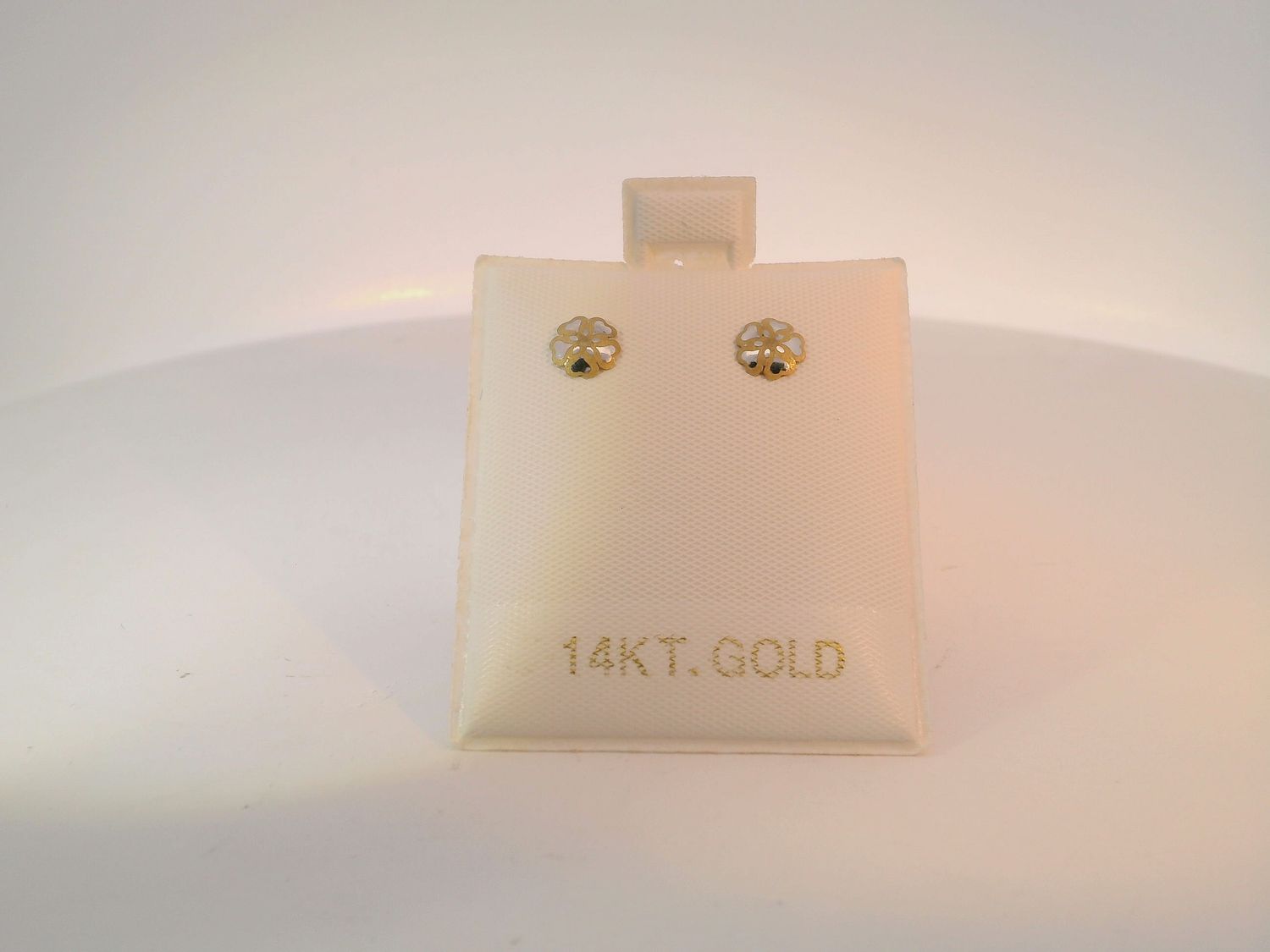 14K Gold Floral Stud Earrings