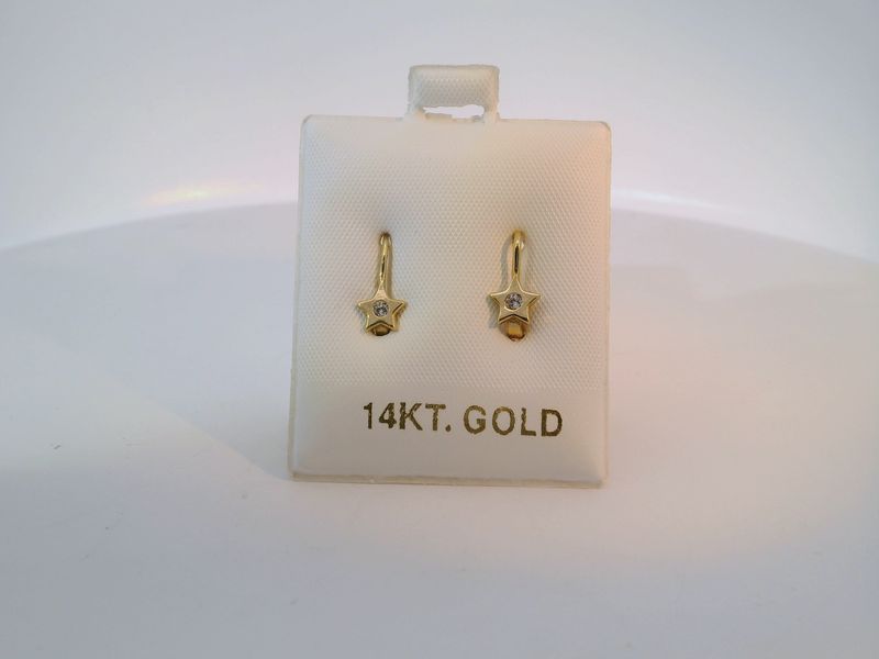 14K Gold Star Earrings