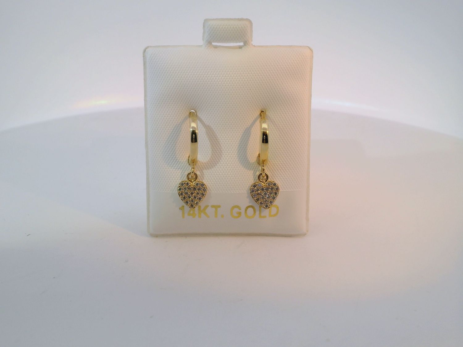 Gold Hoop Earrings with Heart