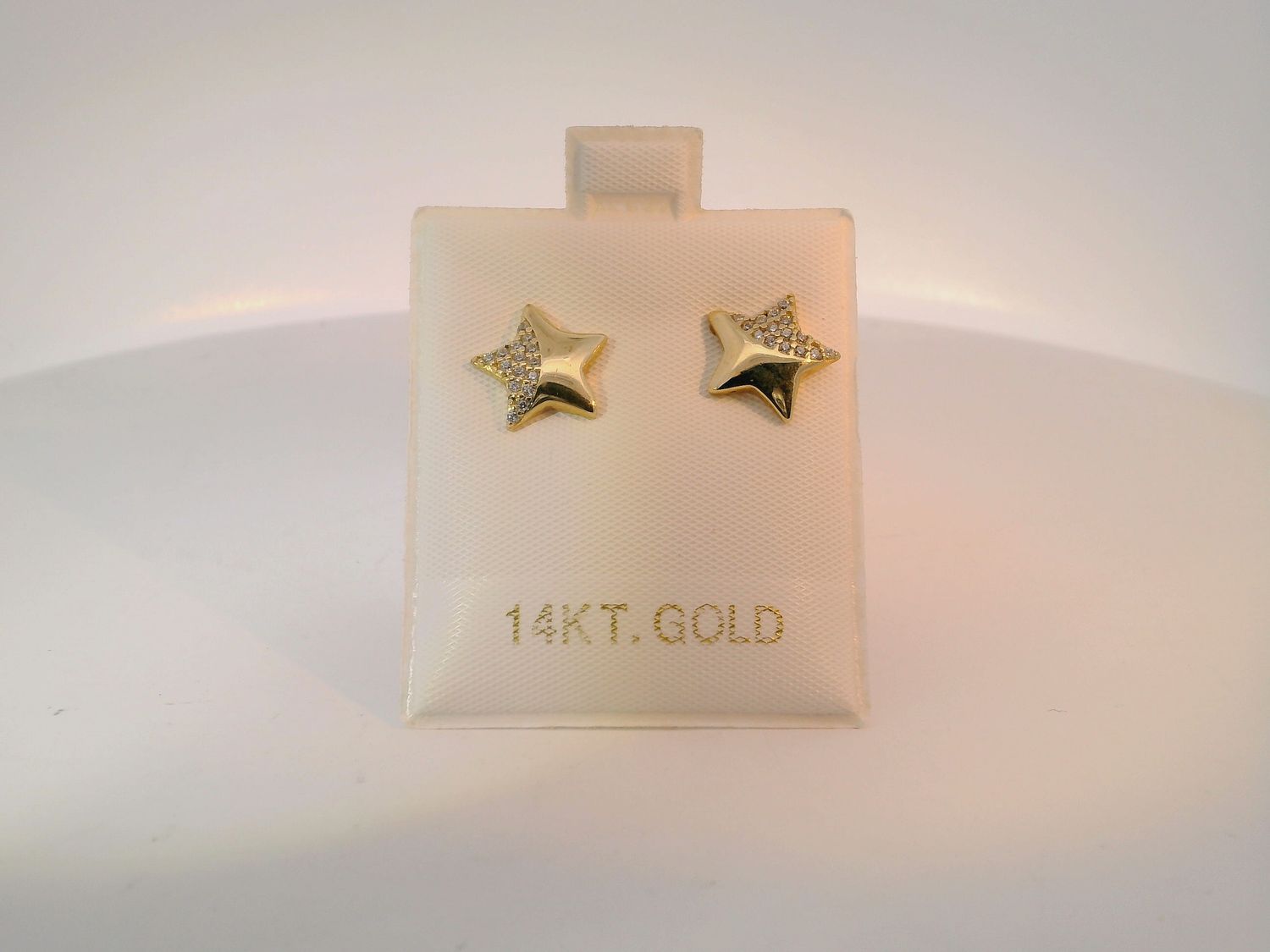 Yellow Gold Star Stud Earrings
