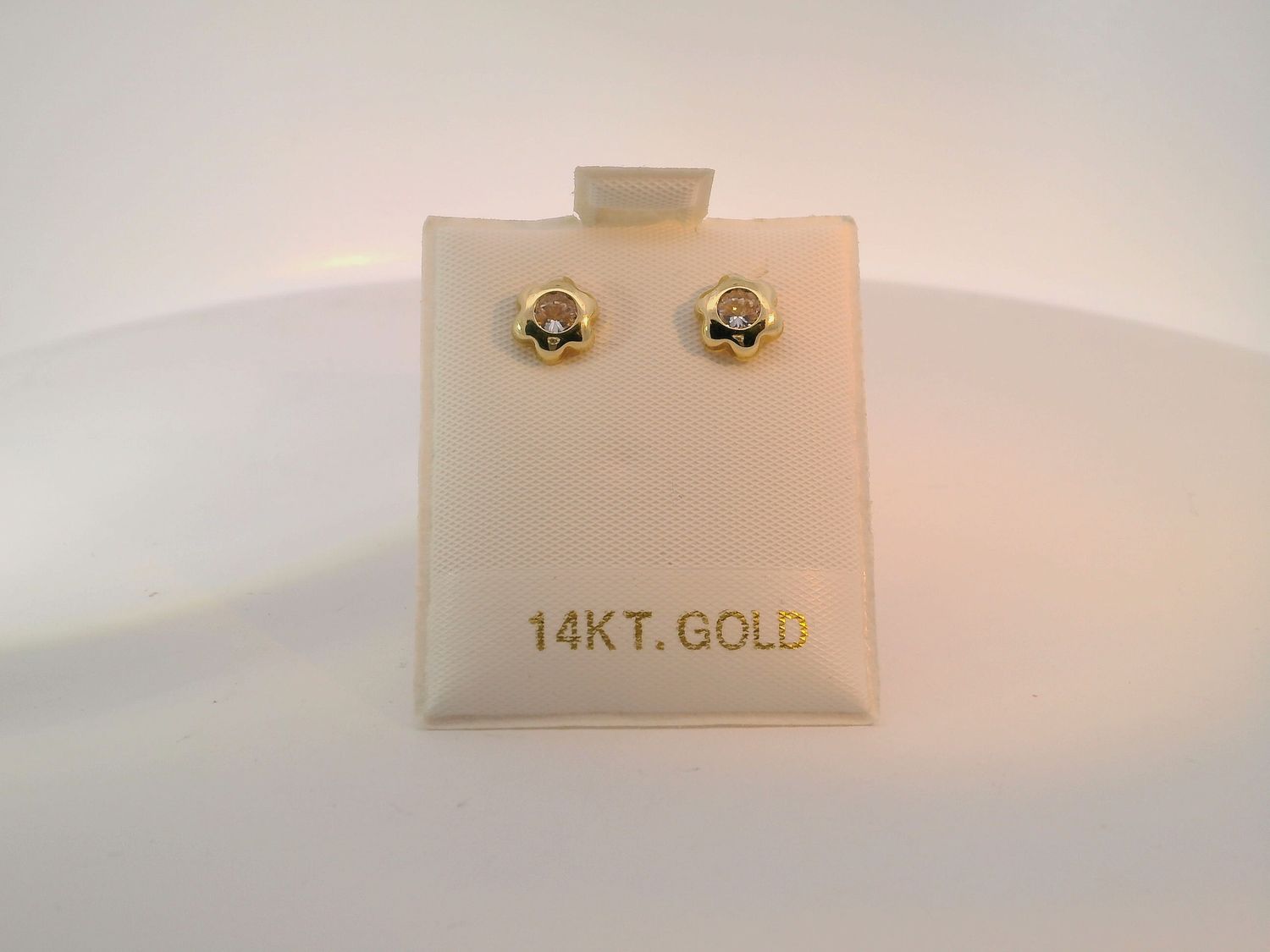 Gold Stud Earrings with Yellow Quartz Gemstones