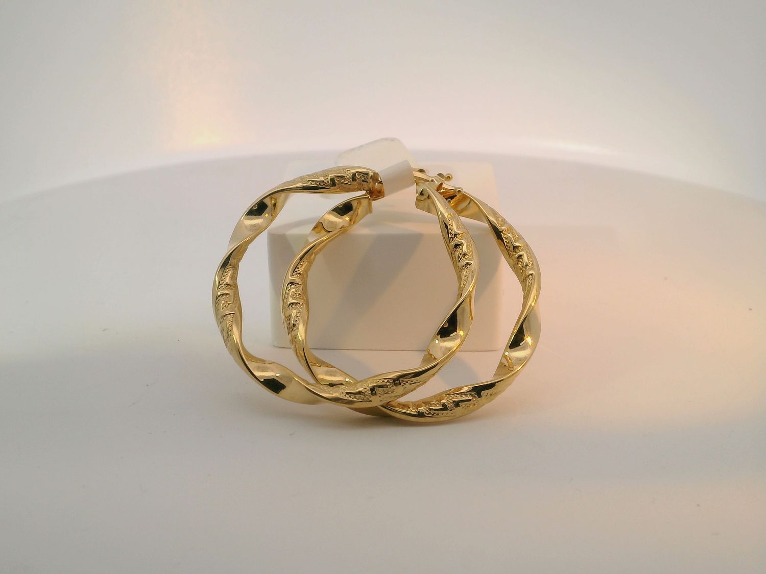 Twisted Gold Hoop Earrings