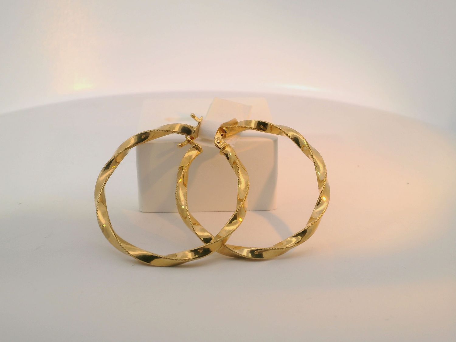 Gold Twisted Hoop Earrings