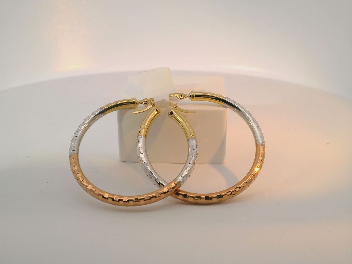 Two-Tone 14k Gold Hoop Earrings