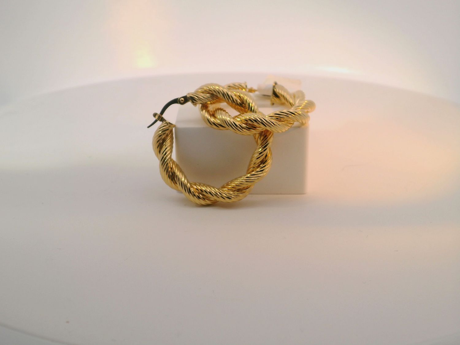 Twisted 14k Gold Hoop Earrings