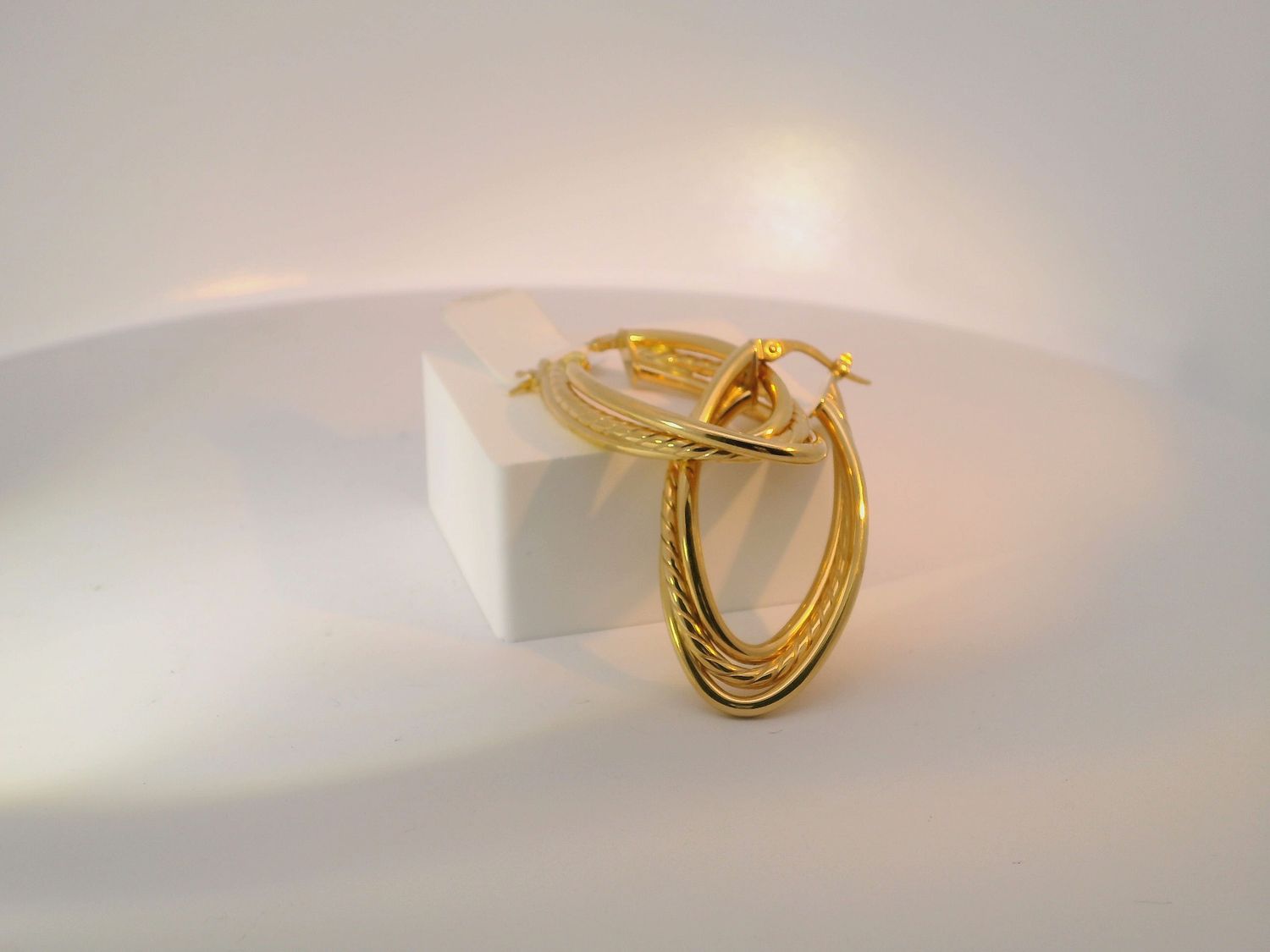 Multi-Layered 14k Gold Hoop Earrings