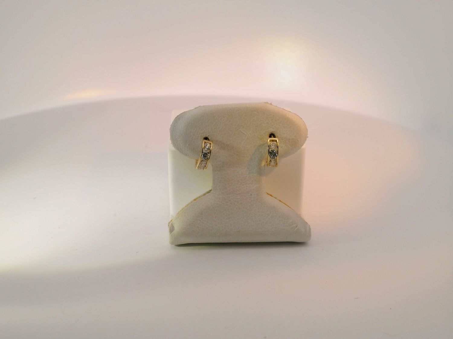 Stone-Accented 14k Gold Hoop Earrings