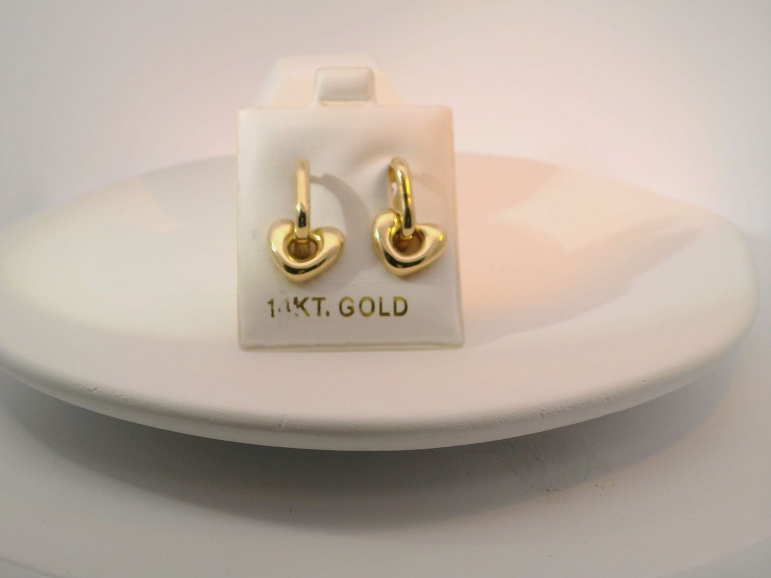 10k Gold Yellow Gold Heart Hoop Earrings