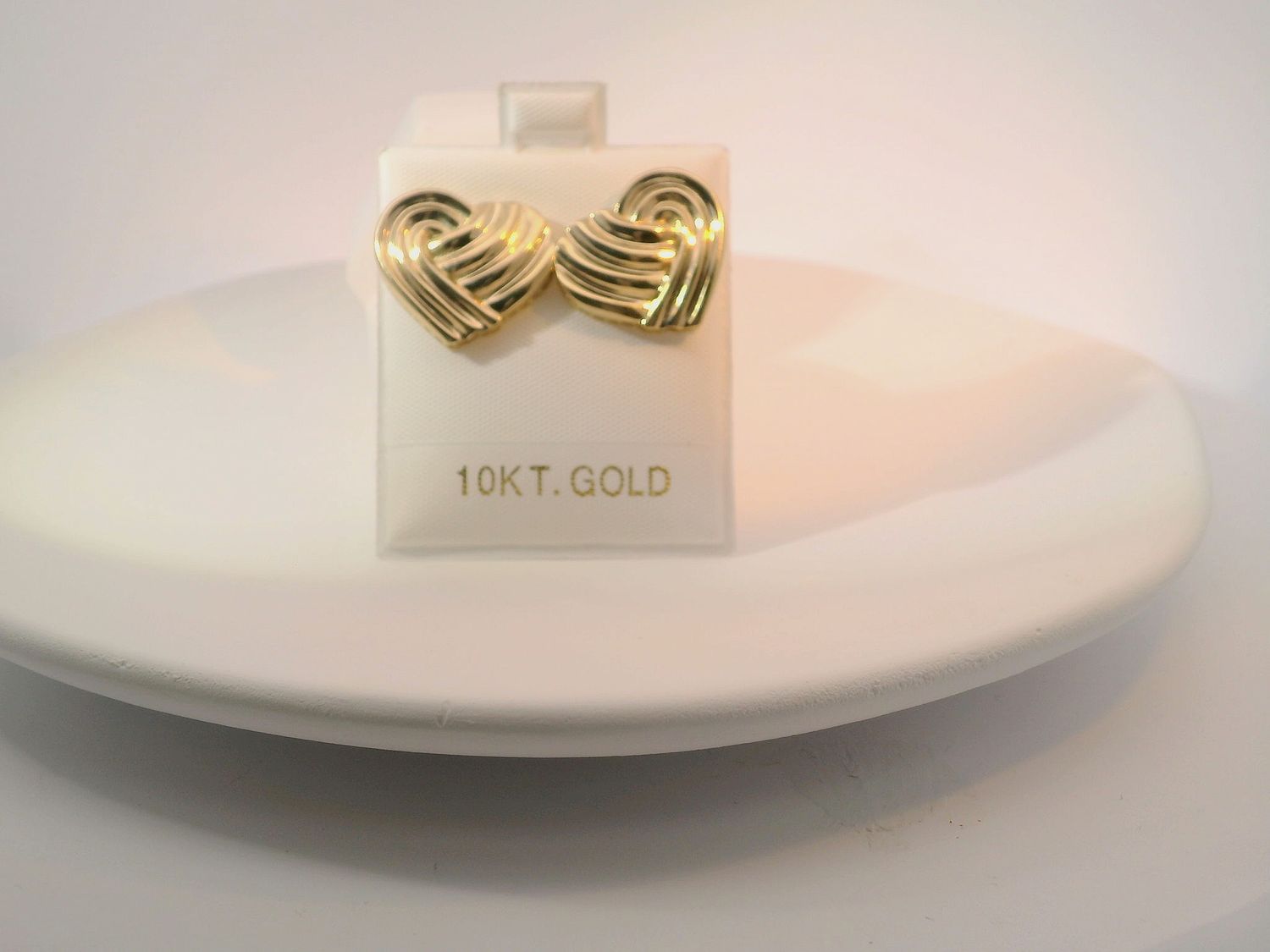 10K Yellow Gold Heart-Shaped Stud Earrings