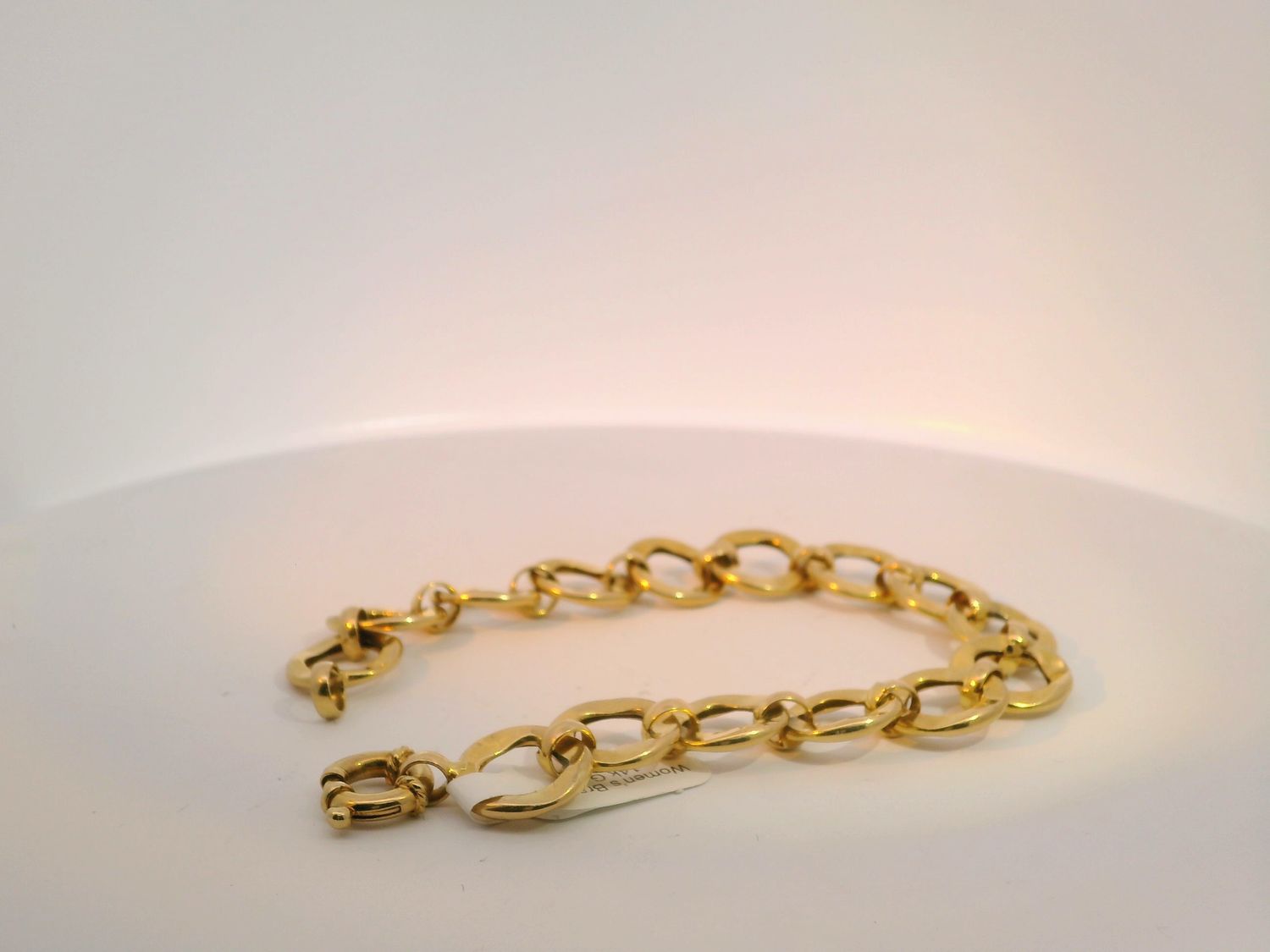 14k Yellow Gold Oval Link Chain Bracelet