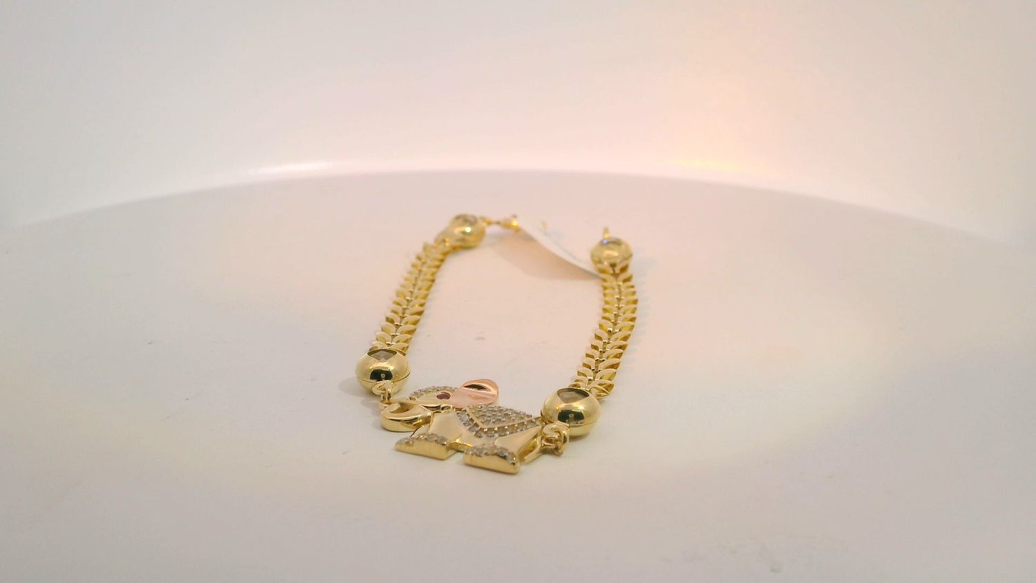 10K Gold Elephant Charm Bracelet