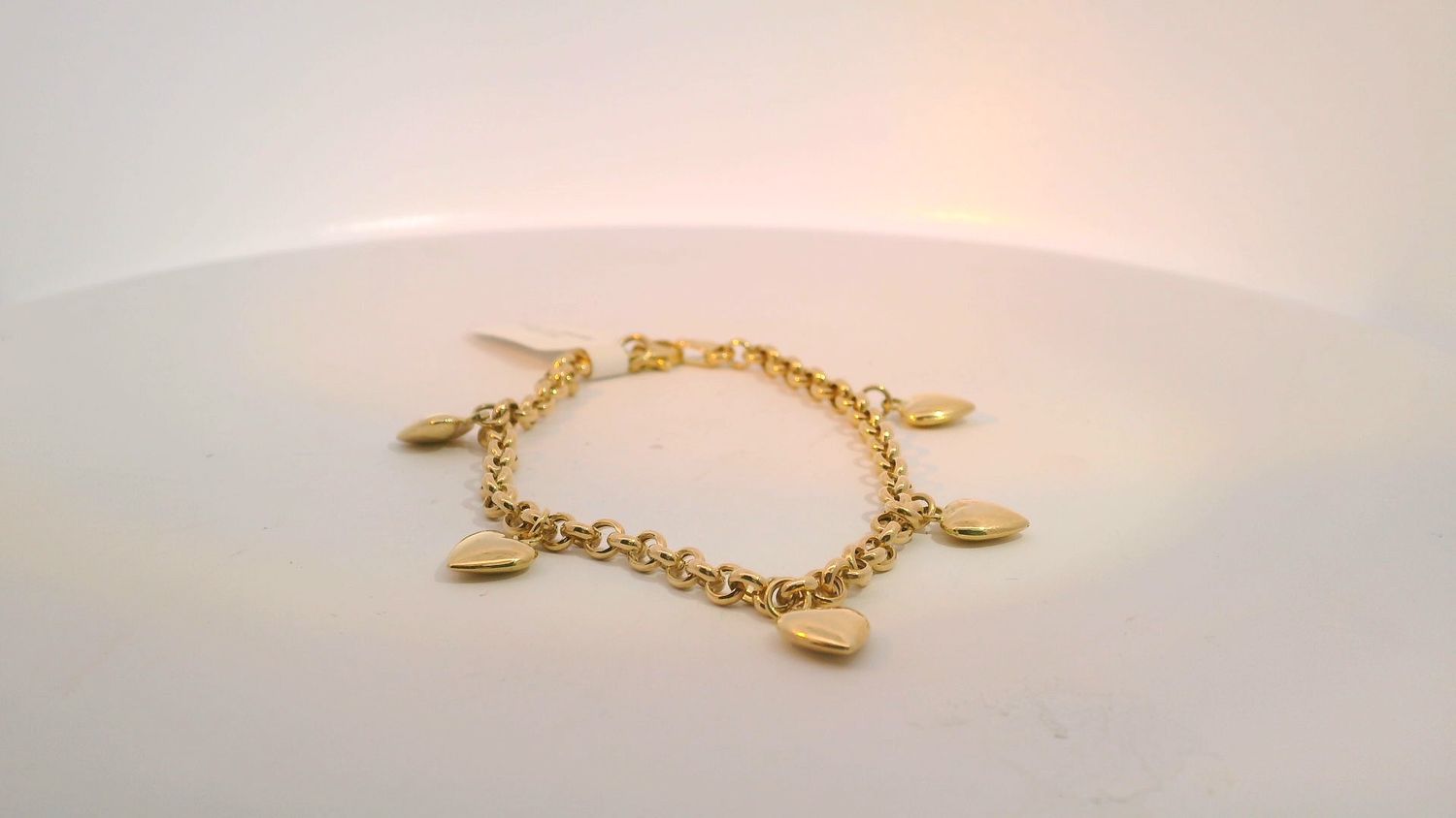 Yellow Gold Heart Charm Bracelet