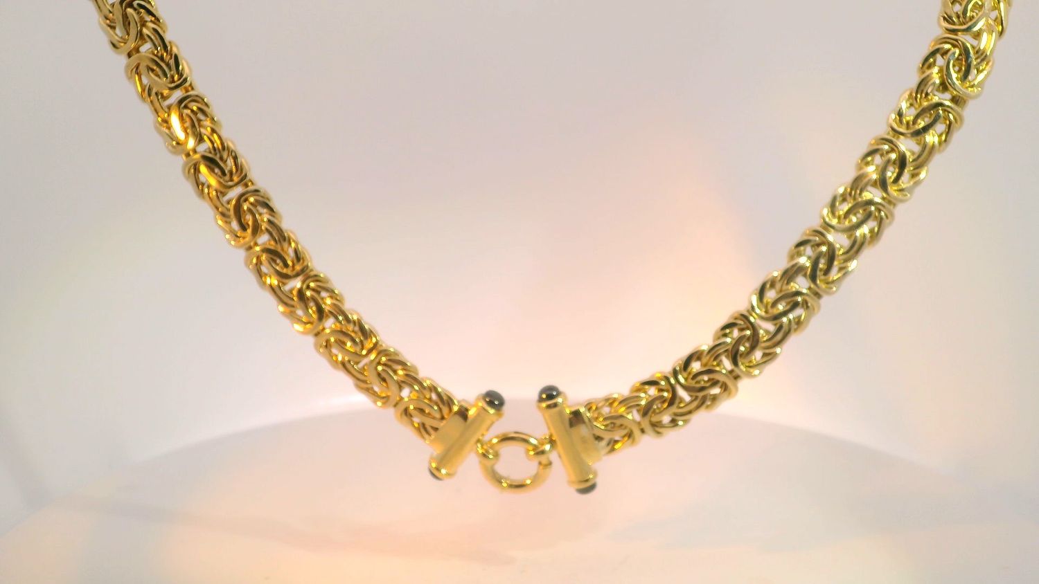 Bold Yellow 10K Gold Byzantine Chain Necklace