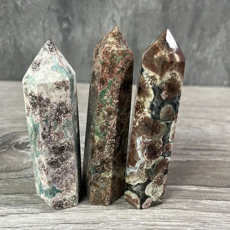  Green Flower Agate-Gemstone 3 To 4 oz