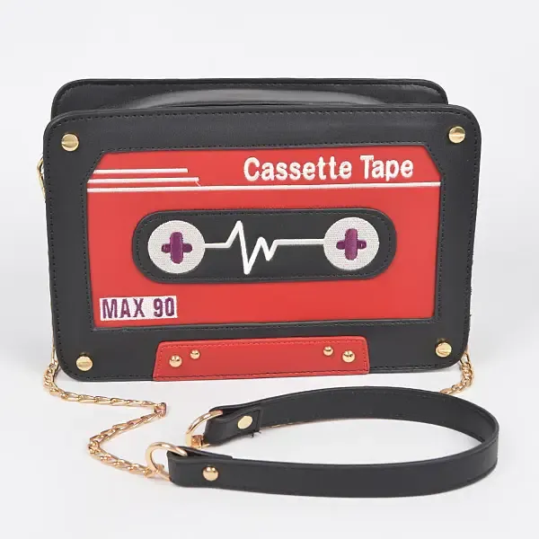 Cassette Tape Novelty Bag- Red 