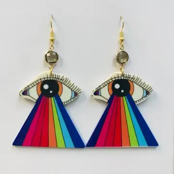 Acrylic Third Eye Ufo Earrings