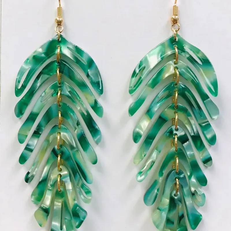 Monstera Leaf Earrings, Boho Earrings Willow Tree