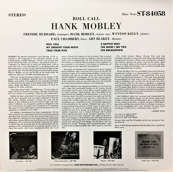 Hank Mobley - Roll Call 2009 Reissue VG