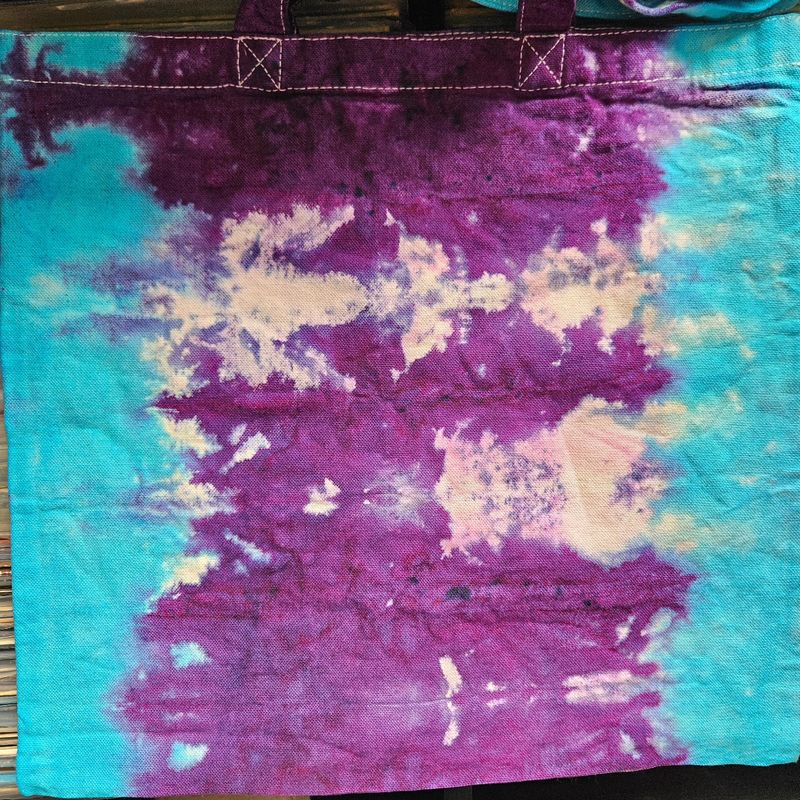 Good Earth Records Tie Dye Tote Bag - Blue &amp; Purple