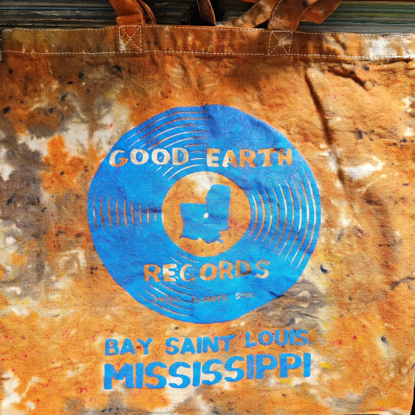 Good Earth Records Tie Dye Tote Bag -Orange