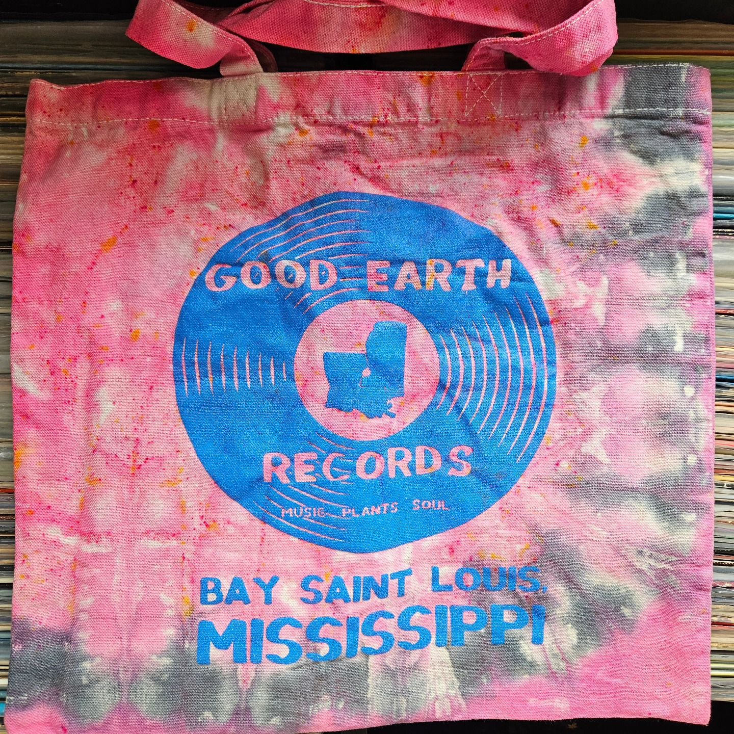 Good Earth Records Tie Dye Tote Bag - Pink