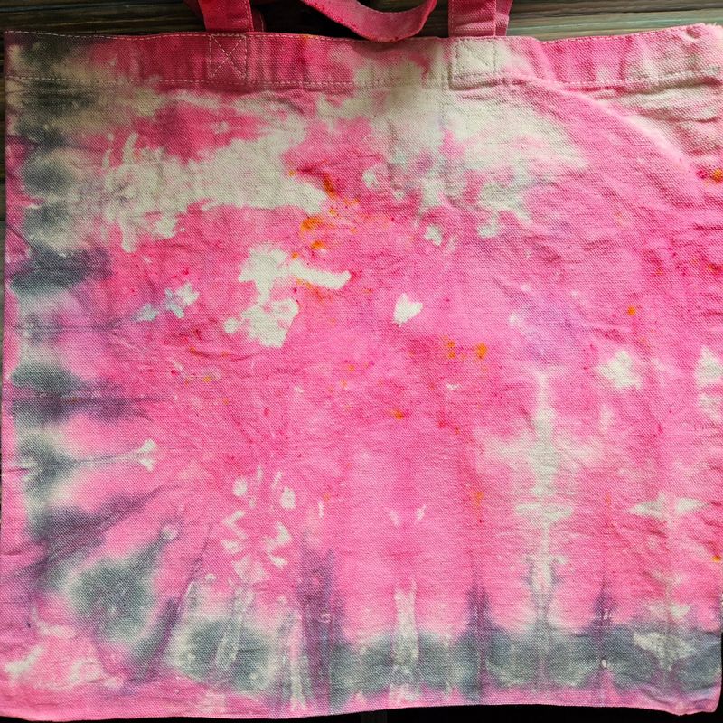 Good Earth Records Tie Dye Tote Bag - Pink