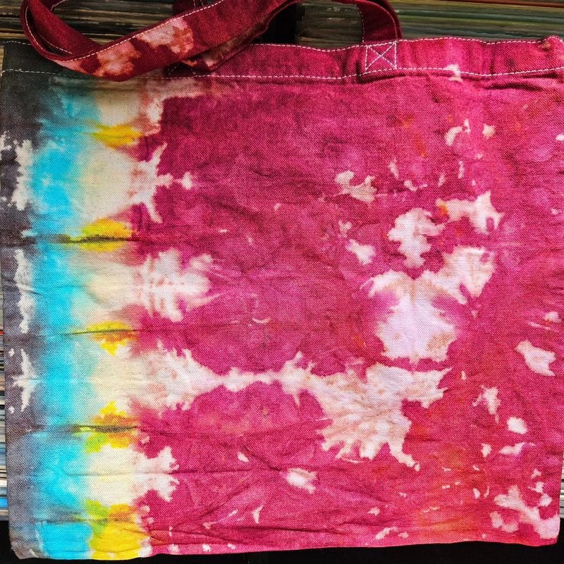 Good Earth Records Tie Dye Tote Bag - Red &amp; Yellow