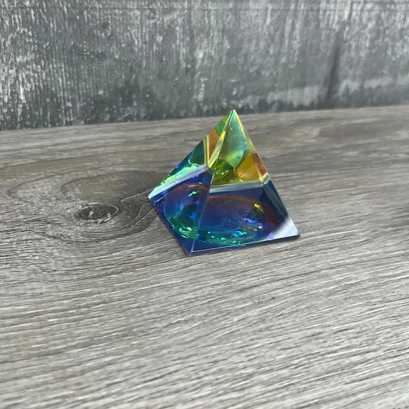 Glass Ab Rainbow Pyramid