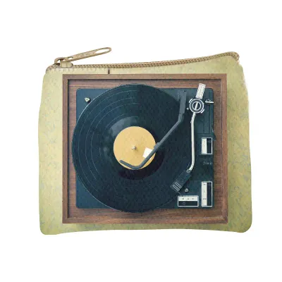 Turntable Graphic Print Coin Purse 