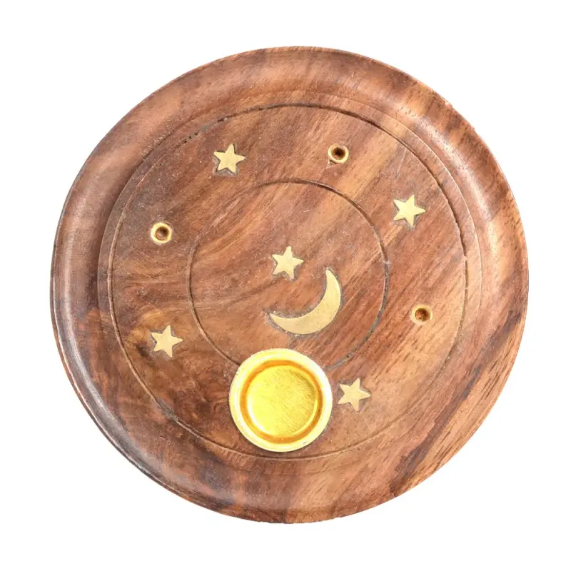 Round Moon/ Star Cone and Stick Incense Burner 