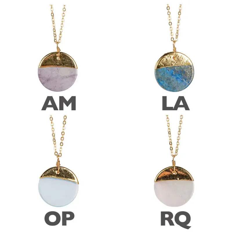 Gold Dipped Adjustable Necklace- Amethyst