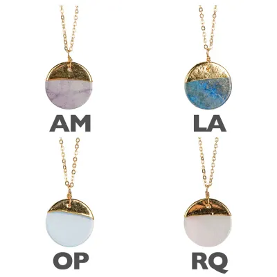 Gold Dipped Adjustable Necklace- Amethyst