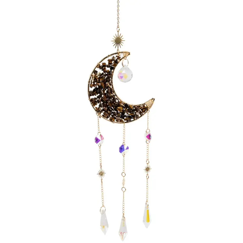 Tiger Eye Crescent Moon