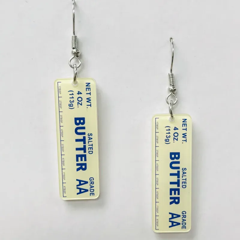 Stick of Salted Butter Baking Earrings