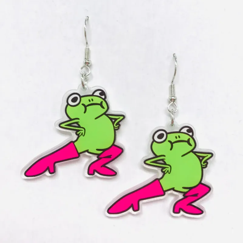 Acrylic Fabulous Frog Earrings