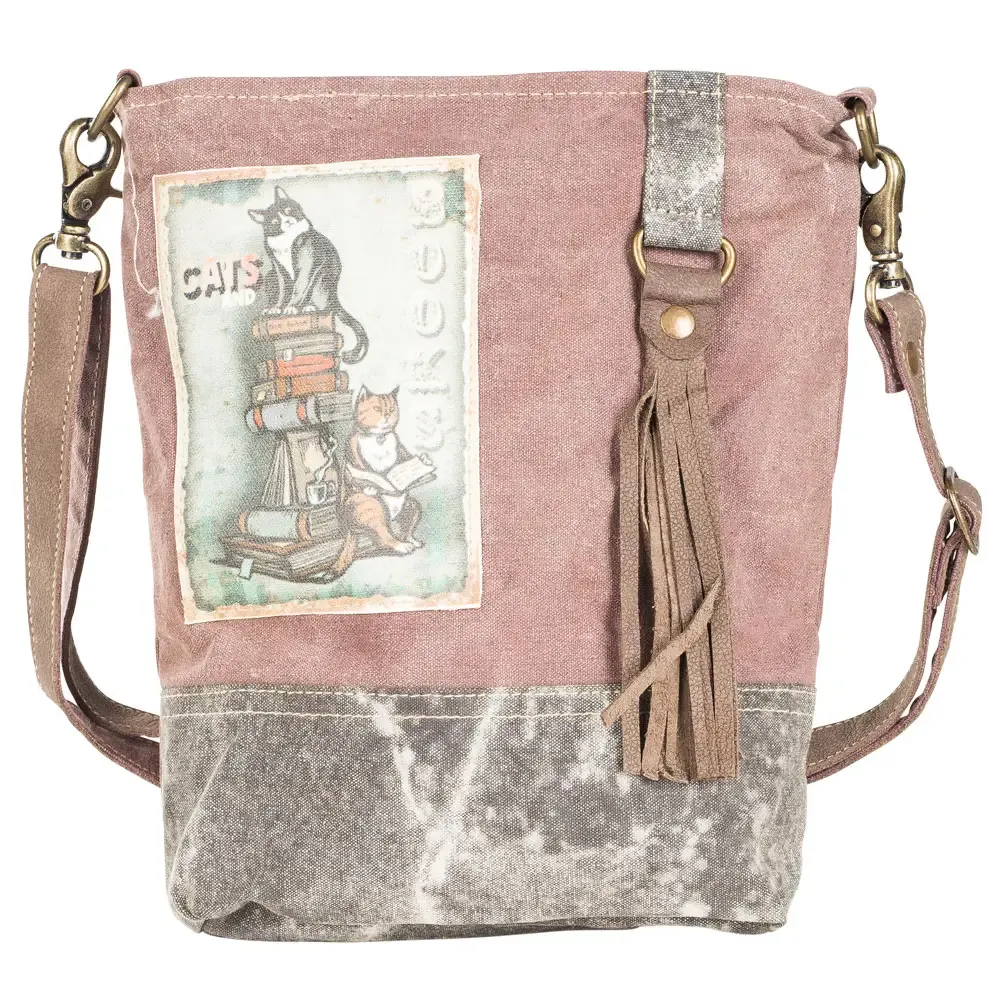 Cats &amp; Books Crossbody Bag