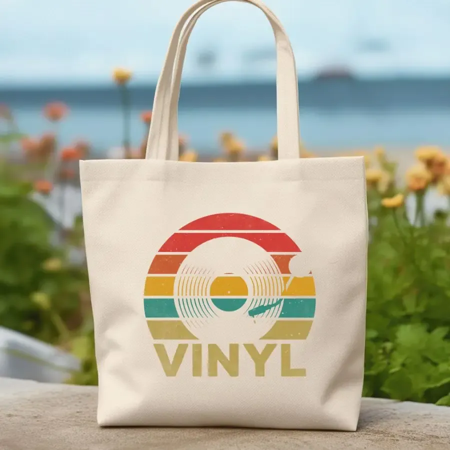 Vinyl Record Retro Canvas Tote Bag