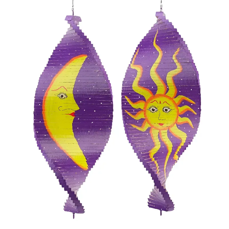 Sun &amp; Moon Wood Spinner