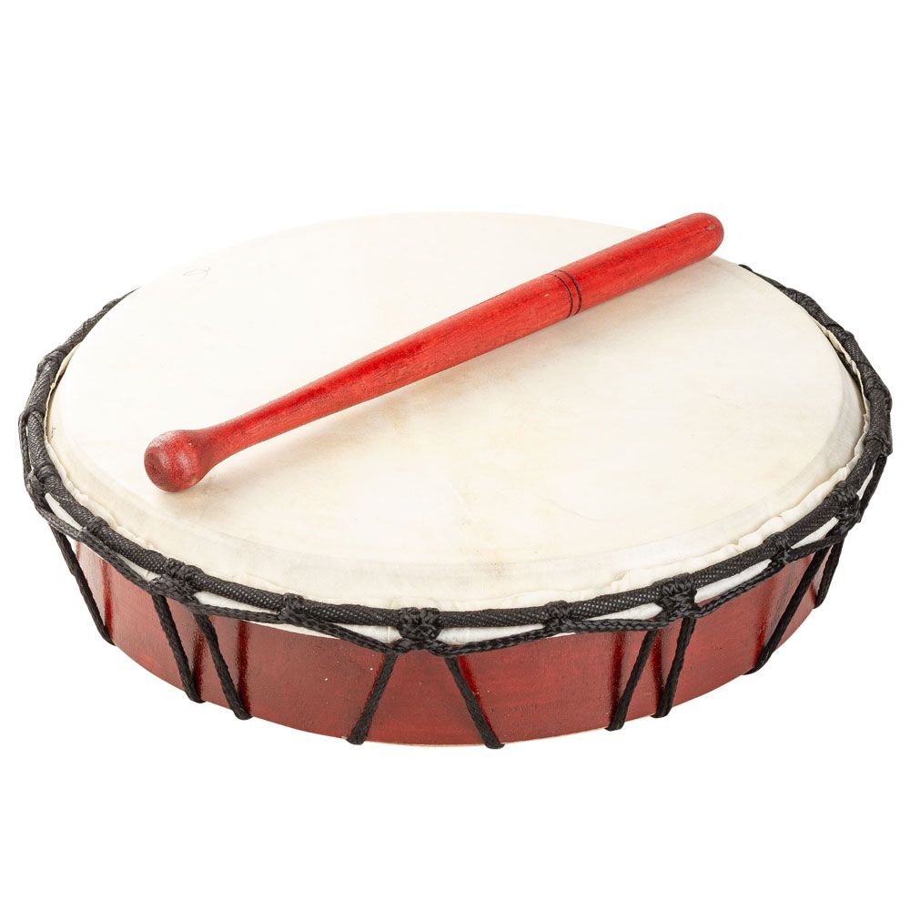 Large Ceremonial Drum with Drumstick