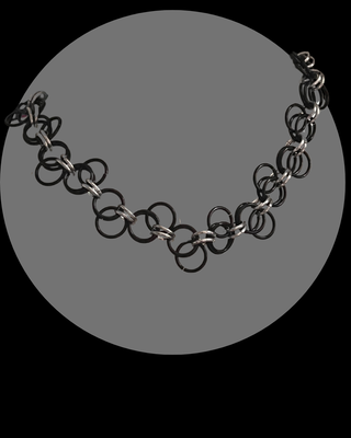 Sable black chainmaille necklace