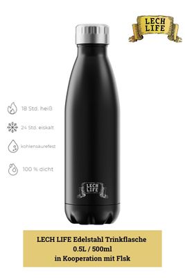 LECH LIFE Edelstahl Trinkflasche 0.5L / 500ml