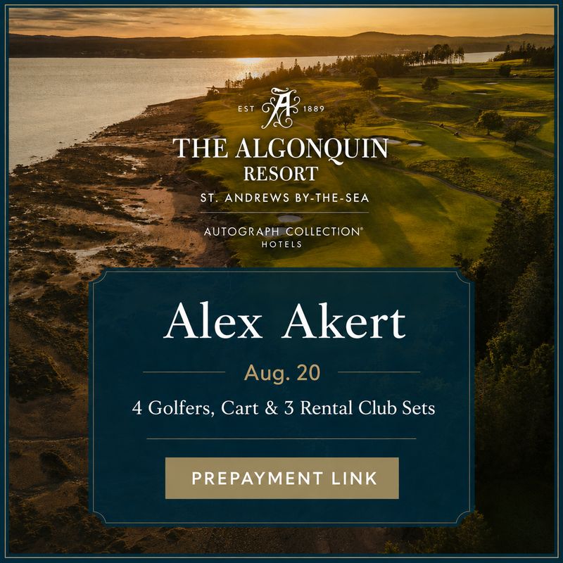 Alex Akert – Aug. 20 | 4 Golfers, Cart &amp; 3 Rental Club Sets – Prepayment Link