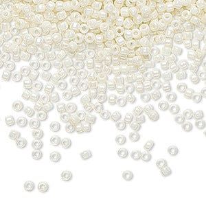 #15 Toho Seed Beads, Opaque Luster Navajo White, 8 Grams, 1x1mm