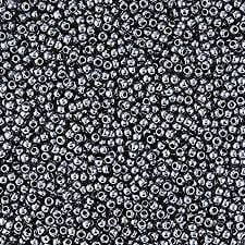 #15 Toho Seed Beads, Metallic Hematite, 8 Grams, 1x1mm