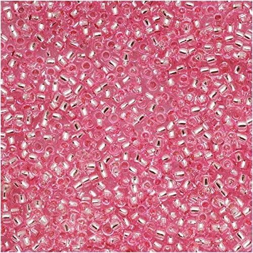#15 Toho Seed Beads, Silver Lined Pink, 8 Grams, 1x1mm
