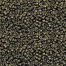 #15 Toho Seed Beads, Gold Lustered Dark Antique Bronze, 8 Grams, 1x1mm