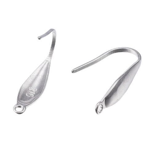 Stainless Steel Ear-Wires, Earring Hooks, 10pcs, 19x4x1mm, 5gms/0.18oz